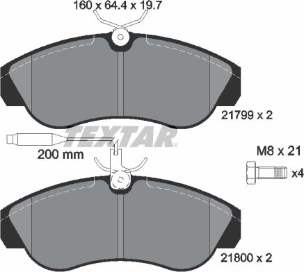 Textar 2179901 - Гальмівні колодки, дискові гальма avtolavka.club