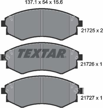 Textar 2172502 - Гальмівні колодки, дискові гальма avtolavka.club