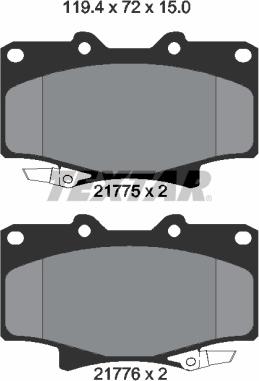 Textar 2177501 - Гальмівні колодки, дискові гальма avtolavka.club