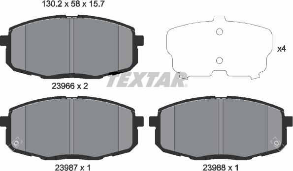 Textar 2396601 - Гальмівні колодки, дискові гальма avtolavka.club