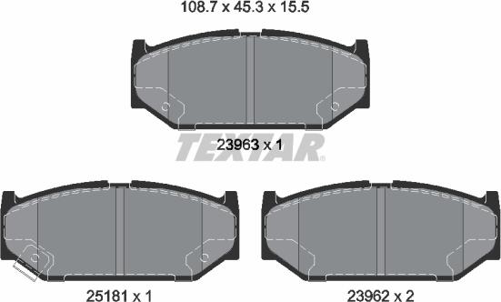 Textar 2396302 - Гальмівні колодки, дискові гальма avtolavka.club