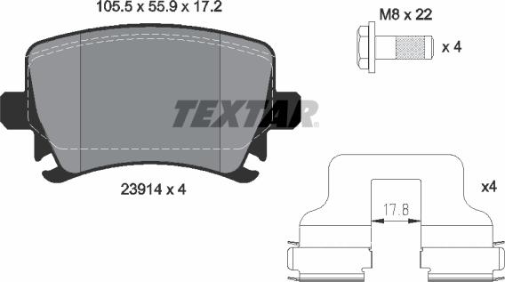 Textar 2391401 - Гальмівні колодки, дискові гальма avtolavka.club