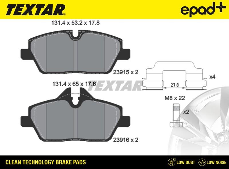 Textar 2391503CP - Гальмівні колодки, дискові гальма avtolavka.club