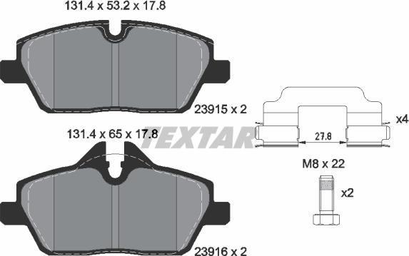 Textar 89016900 - Комплект гальм, дисковий гальмівний механізм avtolavka.club