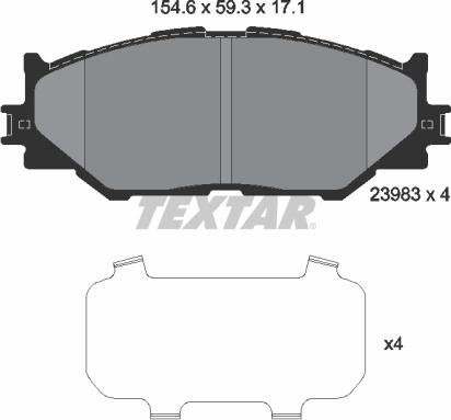 Textar 2398301 - Гальмівні колодки, дискові гальма avtolavka.club