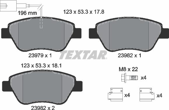 Textar 2397901 - Гальмівні колодки, дискові гальма avtolavka.club