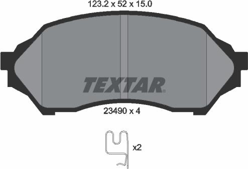 Textar 2349002 - Гальмівні колодки, дискові гальма avtolavka.club