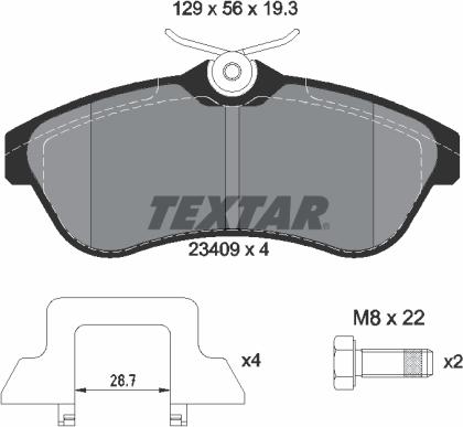 Textar 2340902 - Гальмівні колодки, дискові гальма avtolavka.club