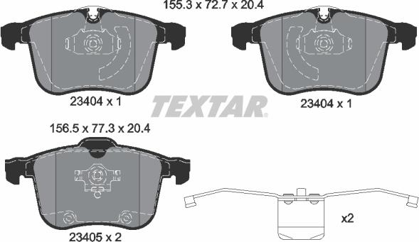 Textar 2340404 - Гальмівні колодки, дискові гальма avtolavka.club