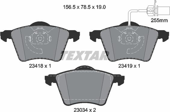 Textar 2341801 - Гальмівні колодки, дискові гальма avtolavka.club