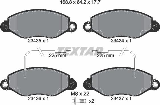 Textar 2343501 - Гальмівні колодки, дискові гальма avtolavka.club