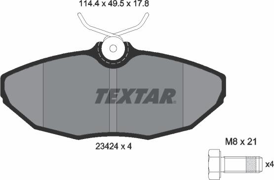 Textar 2342401 - Гальмівні колодки, дискові гальма avtolavka.club