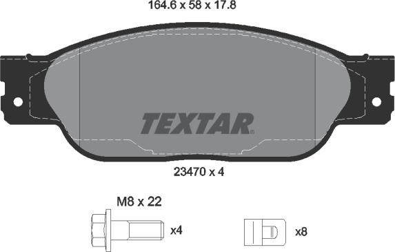 Textar 2347001 - Гальмівні колодки, дискові гальма avtolavka.club