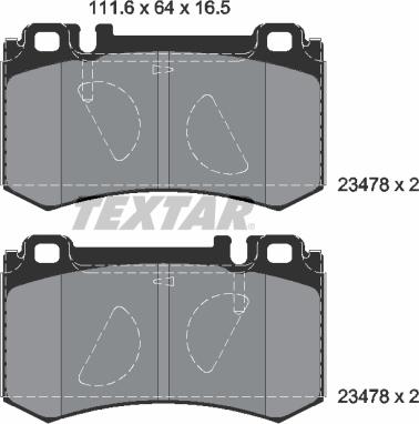 Textar 2347801 - Гальмівні колодки, дискові гальма avtolavka.club