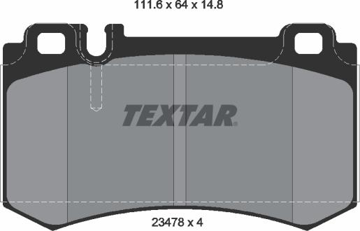 Textar 2347802 - Гальмівні колодки, дискові гальма avtolavka.club