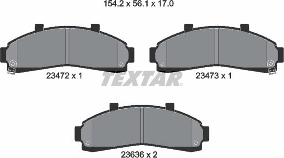 Textar 2347201 - Гальмівні колодки, дискові гальма avtolavka.club