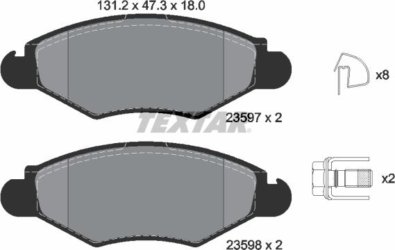 Textar 89007400 - Комплект гальм, дисковий гальмівний механізм avtolavka.club