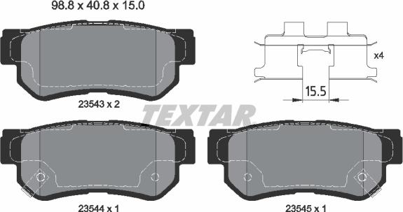 Textar 2354306 - Гальмівні колодки, дискові гальма avtolavka.club