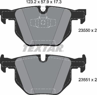 Textar 2355081 - Гальмівні колодки, дискові гальма avtolavka.club