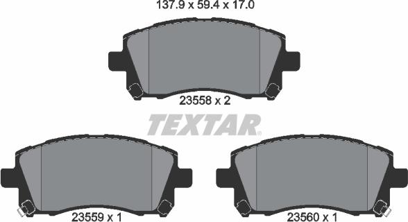 Textar 2355802 - Гальмівні колодки, дискові гальма avtolavka.club