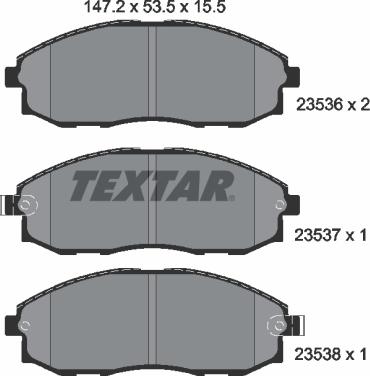 Textar 2353601 - Гальмівні колодки, дискові гальма avtolavka.club