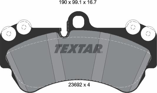 Textar 2369202 - Гальмівні колодки, дискові гальма avtolavka.club