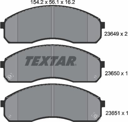 Textar 2364901 - Гальмівні колодки, дискові гальма avtolavka.club