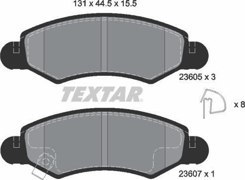 Textar 2360501 - Гальмівні колодки, дискові гальма avtolavka.club