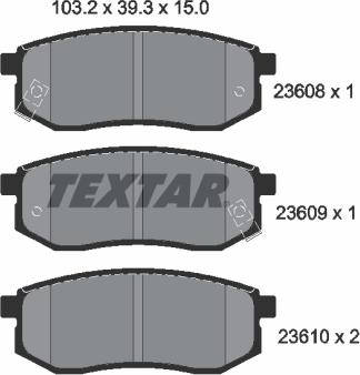 Textar 2360801 - Гальмівні колодки, дискові гальма avtolavka.club