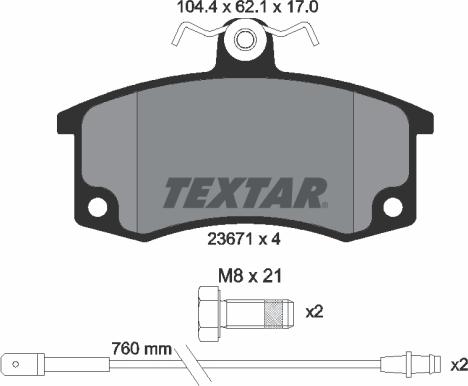 Textar 2367101 - Гальмівні колодки, дискові гальма avtolavka.club