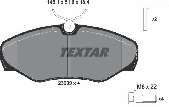 Textar 2309902 - Гальмівні колодки, дискові гальма avtolavka.club