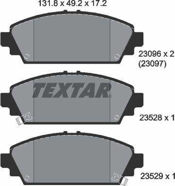 Textar 2309601 - Гальмівні колодки, дискові гальма avtolavka.club