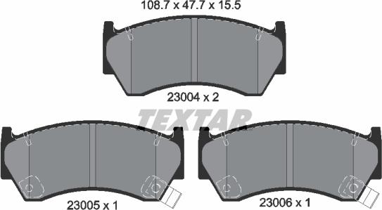 Textar 2300401 - Гальмівні колодки, дискові гальма avtolavka.club