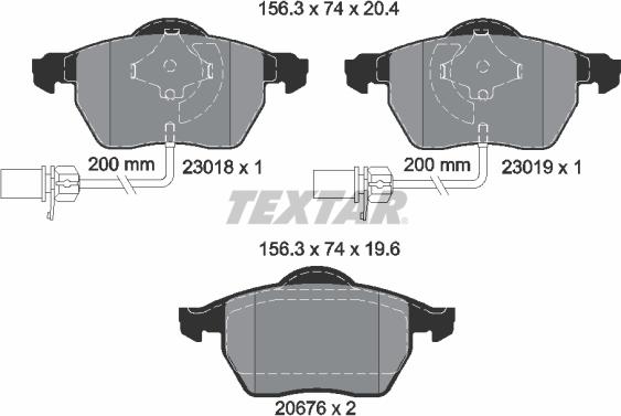 Textar 2301881 - Гальмівні колодки, дискові гальма avtolavka.club