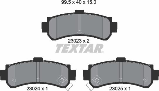 Textar 2302301 - Гальмівні колодки, дискові гальма avtolavka.club