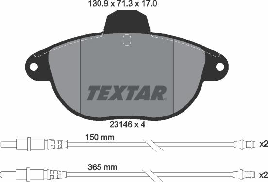 Textar 2314601 - Гальмівні колодки, дискові гальма avtolavka.club