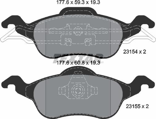 Textar 2315402 - Гальмівні колодки, дискові гальма avtolavka.club