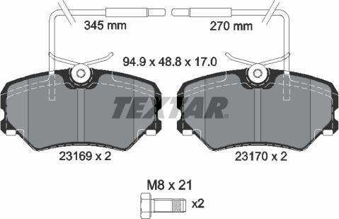 Textar 2316901 - Гальмівні колодки, дискові гальма avtolavka.club