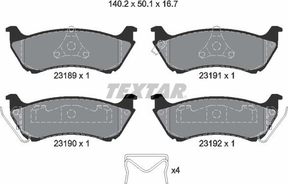 Textar 2318902 - Гальмівні колодки, дискові гальма avtolavka.club