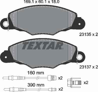 Textar 89013600 - Комплект гальм, дисковий гальмівний механізм avtolavka.club