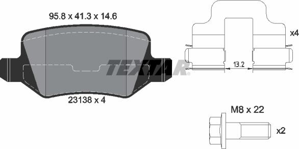 Textar 2313803 - Гальмівні колодки, дискові гальма avtolavka.club