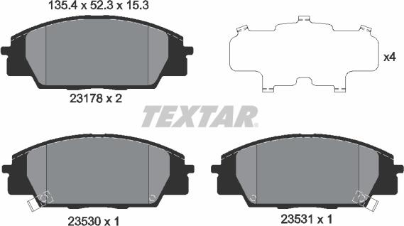 Textar 2317801 - Гальмівні колодки, дискові гальма avtolavka.club