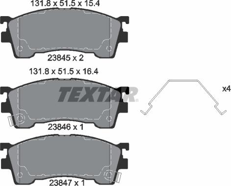 Textar 2384504 - Гальмівні колодки, дискові гальма avtolavka.club