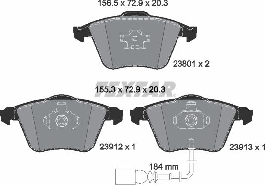 Textar 2380101 - Гальмівні колодки, дискові гальма avtolavka.club