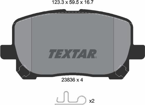 Textar 2383601 - Гальмівні колодки, дискові гальма avtolavka.club