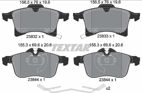 Textar 2383204 - Гальмівні колодки, дискові гальма avtolavka.club