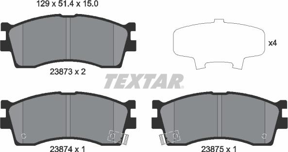 Textar 2387301 - Гальмівні колодки, дискові гальма avtolavka.club