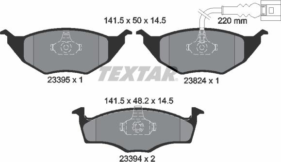 Textar 2339502 - Гальмівні колодки, дискові гальма avtolavka.club