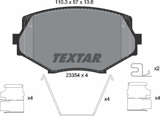 Textar 2335404 - Гальмівні колодки, дискові гальма avtolavka.club