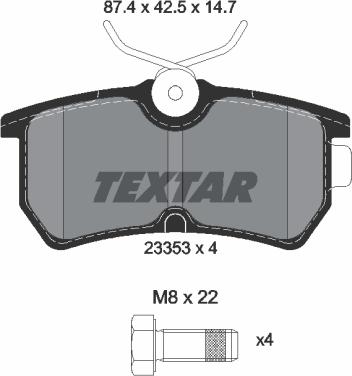 Textar 2335301 - Гальмівні колодки, дискові гальма avtolavka.club